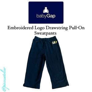 Baby Gap Navy Embroidered Logo Drawstring Pull-On Sweatpants, Toddler Size 3